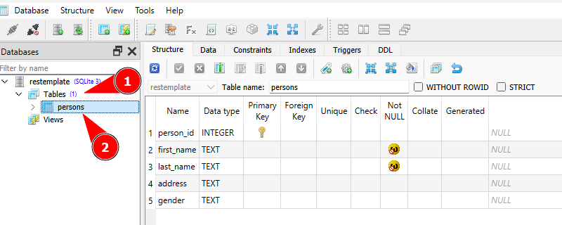 SQLite Studio Open Table